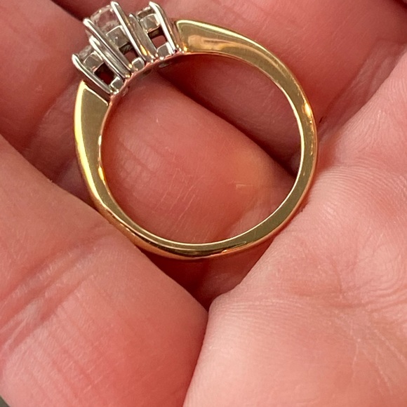 SOLD 1/2 Carat Three Stone Gold & Diamond Ring - Picture 7 of 9